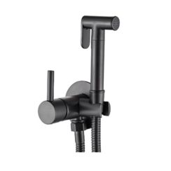 Invena bidetarmatur mit duschset Unterputz schwarz BP-00-B04