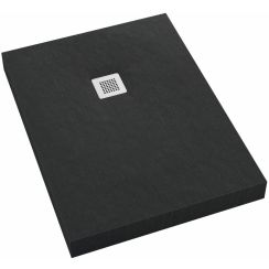 Schedpol New Horizons Black Stone Rechteckige Duschwanne + Abdeckung 100x90 cm schwarz 3.3315/C/ST-M2