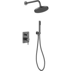 Besco Decco Duschset Unterputz mit Regenbrause graphit BP-DII-GR