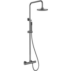 Besco Decco Duschset Wandmontage mit Thermostat mit Regenbrause graphit BP-DIT-GR