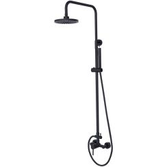 Besco Decco Duschset Wandmontage mit Regenbrause graphit BP-DIN-GR