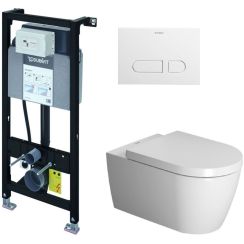Satz toilettenschüssel Duravit ME by Starck 2529092000, unterputzrahmen Duravit DuraSystem WD1011000000, 0020090000, WD5001011000