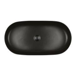 Oltens Hamnes Waschbecken 80x40 cm oval Aufsatzwaschbecken schwarz 40821300
