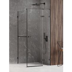 New Trendy Avexa Black Dusche 110x70 cm rechteckig schwarz Matte/durchsichtiges Glas EXK-2583
