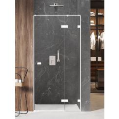 New Trendy Avexa White Duschtüren 120 cm aufklappbar weiß Matte/durchsichtiges Glas EXK-2696