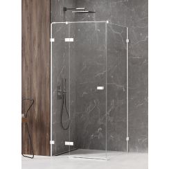 New Trendy Avexa White Dusche 90x70 cm rechteckig weiß Matte/durchsichtiges Glas EXK-2707