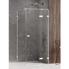 New Trendy Avexa White Dusche 110x100 cm rechteckig weiß Matte/durchsichtiges Glas EXK-2747