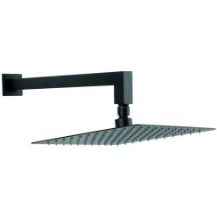 Ferro Kopfbrause mit Arm 25x25 cm quadratisch schwarz NPT14BL