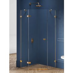 New Trendy Avexa Gold Brushed Dusche 80x80 cm gold gebürstet/durchsichtiges Glas EXK-3851