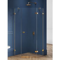 New Trendy Avexa Gold Brushed Dusche 80x80 cm gold gebürstet/durchsichtiges Glas EXK-3852