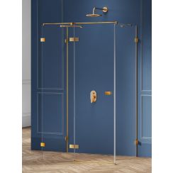 New Trendy Avexa Gold Brushed Dusche 110x70 cm rechteckig gold gebürstet/durchsichtiges Glas EXK-3088