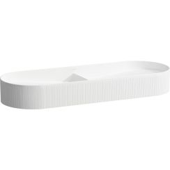 Laufen Sonar Waschbecken 100x37 cm halbrund Aufsatzwaschbecken-Doppelt weiß H8123494001121