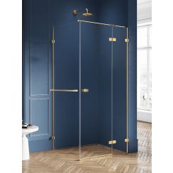 New Trendy Avexa Gold Brushed Dusche 120x70 cm rechteckig gold gebürstet/durchsichtiges Glas EXK-3064