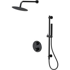 Cersanit Zen Duschset Unterputz mit Thermostat mit Regenbrause schwarz S952-033