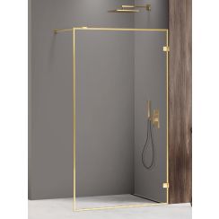 New Trendy Avexa Gold Shine Begehbare Duschwand 140 cm gold Glanz/durchsichtiges Glas EXK-4320