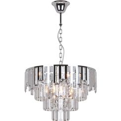 Kaja Cameron Pendelleuchte 6x40 W silber-kristall K-8176