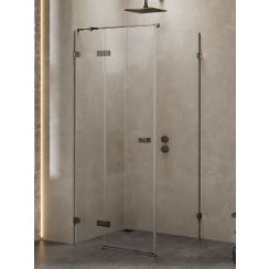 New Trendy Avexa Gunmetal Brushed Dusche 100x80 cm rechteckig graphit gebürstet/durchsichtiges Glas EXK-3321