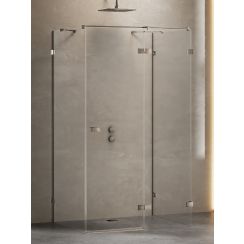 New Trendy Avexa Gunmetal Brushed Dusche 120x120 cm quadratisch gunmetal gebürstet/durchsichtiges Glas EXK-3462