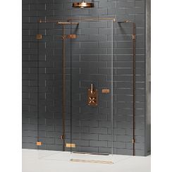 New Trendy Avexa Copper Brushed Dusche 100x90 cm rechteckig kupfer gebürstet/durchsichtiges Glas EXK-3704