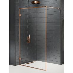 New Trendy Avexa Copper Brushed Begehbare Duschwand 130 cm kupfer gebürstet/durchsichtiges Glas EXK-4323