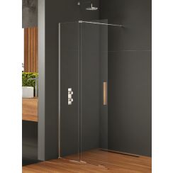 New Trendy Smart Begehbare Duschwand 130 cm chrom Glanz/durchsichtiges Glas EXK-4090