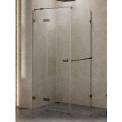 New Trendy Avexa Gunmetal Brushed Dusche 120x120 cm quadratisch gunmetal gebürstet/durchsichtiges Glas EXK-3287