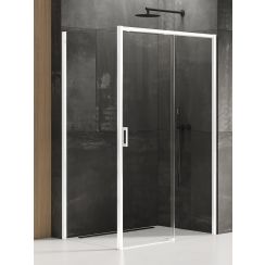 New Trendy Prime White Dusche 100x90 cm rechteckig weiß Matte/durchsichtiges Glas D-0401A/D-0220B