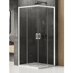 New Trendy Prime White Dusche 80x70 cm rechteckig weiß Matte/durchsichtiges Glas D-0394A/D-0397A