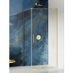 New Trendy Smart Light Gold Dusche 130x120 cm rechteckig gold Glanz/durchsichtiges Glas EXK-4247