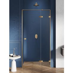 New Trendy Avexa Gold Brushed Duschtüren 90 cm aufklappbar gold gebürstet/durchsichtiges Glas EXK-1717