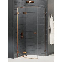 New Trendy Avexa Copper Brushed Dusche 100x90 cm rechteckig kupfer gebürstet/durchsichtiges Glas EXK-3559