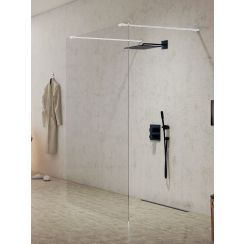 New Trendy New Modus White Begehbare Duschwand 130 cm weiß Matte/durchsichtiges Glas EXK-2270