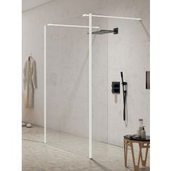 New Trendy New Modus White Begehbare Duschwand 130 cm weiß Matte/durchsichtiges Glas EXK-2275