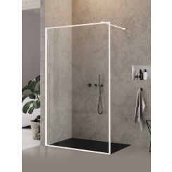 New Trendy New Modus White Begehbare Duschwand 140 cm weiß Matte/durchsichtiges Glas EXK-2228