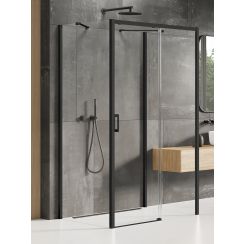 New Trendy Prime Black Dusche 160x100 cm rechteckig schwarz Matte/durchsichtiges Glas K-0963
