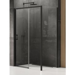 New Trendy Prime Black Dusche 100x80 cm rechteckig schwarz Matte/durchsichtiges Glas K-1305