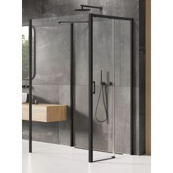 New Trendy Prime Black Dusche 120x100 cm rechteckig schwarz Matte/durchsichtiges Glas K-0987