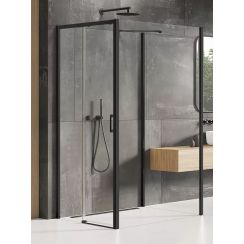 New Trendy Prime Black Dusche 120x120 cm quadratisch schwarz Matte/durchsichtiges Glas K-1611