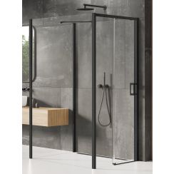New Trendy Prime Black Dusche 120x90 cm rechteckig schwarz Matte/durchsichtiges Glas K-1342