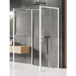 New Trendy Prime White Dusche 120x120 cm quadratisch weiß Matte/durchsichtiges Glas K-1575