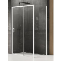 New Trendy Prime White Dusche 100x80 cm rechteckig weiß Matte/durchsichtiges Glas K-1385