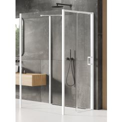 New Trendy Prime White Dusche 110x100 cm rechteckig weiß Matte/durchsichtiges Glas K-1624