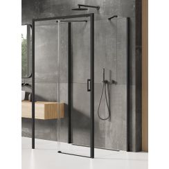 New Trendy Prime Black Dusche 160x90 cm rechteckig schwarz Matte/durchsichtiges Glas K-0934