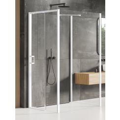 New Trendy Prime White Dusche 110x100 cm rechteckig weiß Matte/durchsichtiges Glas K-1431