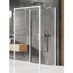 New Trendy Prime White Dusche 140x80 cm rechteckig weiß Matte/durchsichtiges Glas K-1021