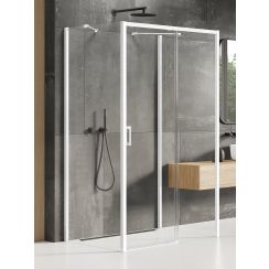 New Trendy Prime White Dusche 100x70 cm rechteckig weiß Matte/durchsichtiges Glas K-1032
