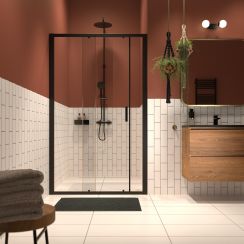 Sealskin INC Duschtüren 120 cm Schiebe- schwarz Matte/durchsichtiges Glas XI101206195100