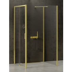 New Trendy Prime Light Gold Dusche 120x100 cm rechteckig gold Glanz/durchsichtiges Glas K-1167