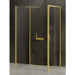 New Trendy Prime Light Gold Dusche 120x100 cm rechteckig gold Glanz/durchsichtiges Glas K-1179