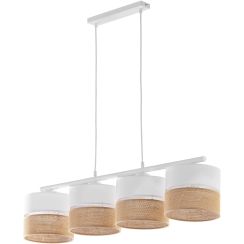 TK Lighting Linobianco Pendelleuchte 4x15 W weiß-braun 6576